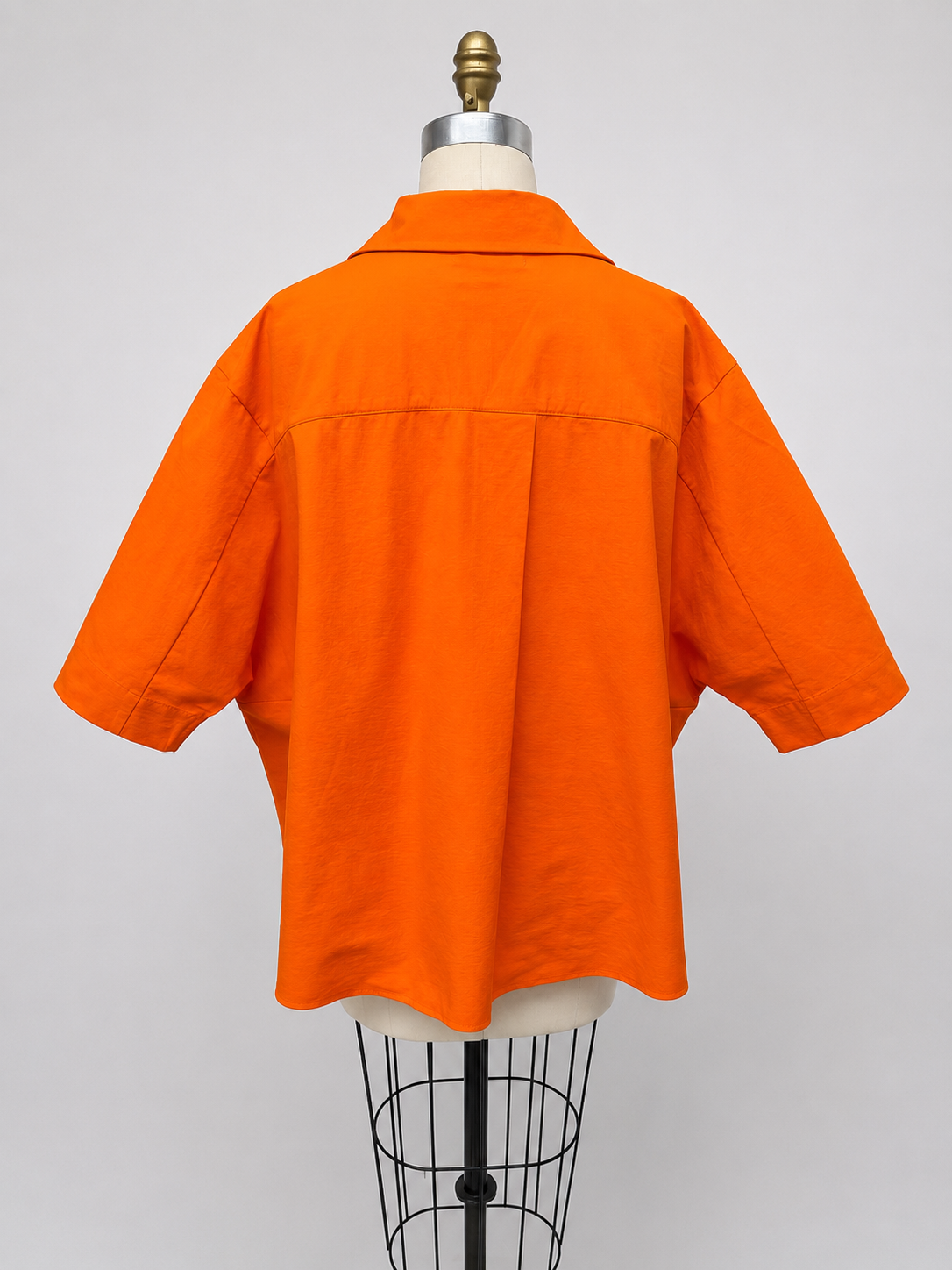 Kaia Modern Oversized Button Down Top Navy & Orange (#WT61176)