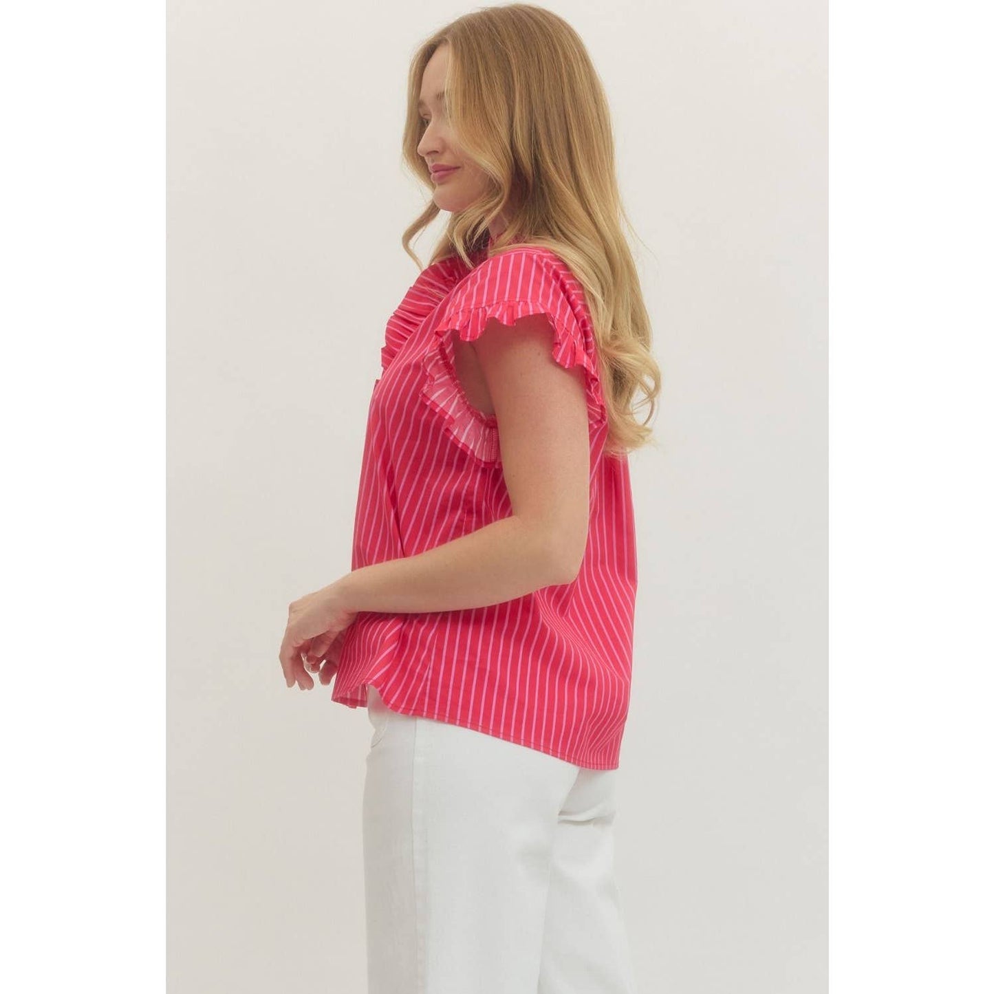 Striped short sleeve top