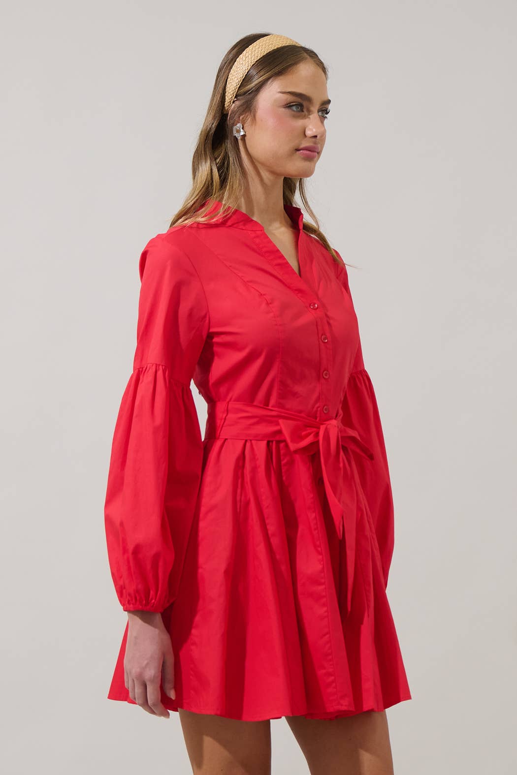 Laria Poplin Button Down Mini Dress