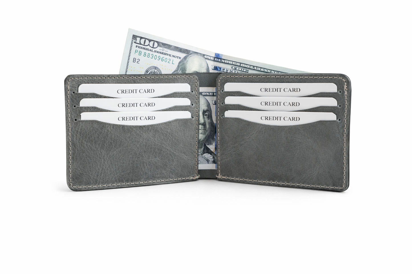 Men’s Full-Grain Crazy Leather Bifold Wallet Premium Leather
