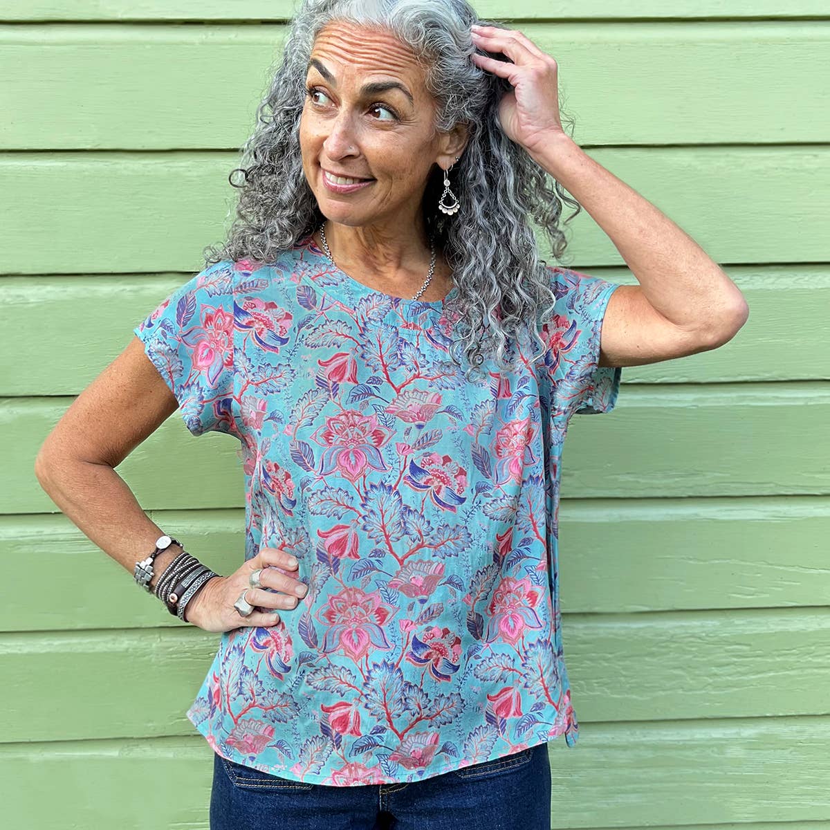 Margie Blouse Taj Blue