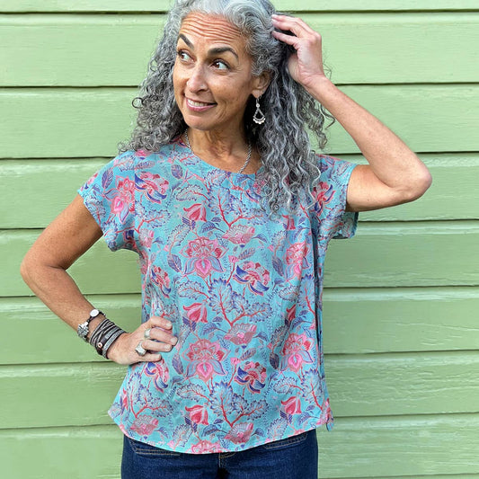 Margie Blouse Taj Blue