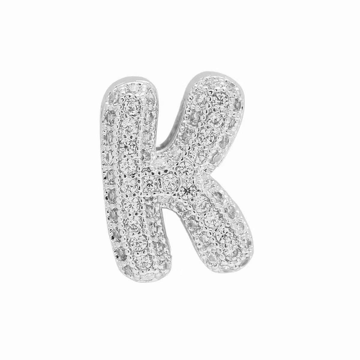 Silver Bubble Initial Custom Word Name Watch Charm Bracelet