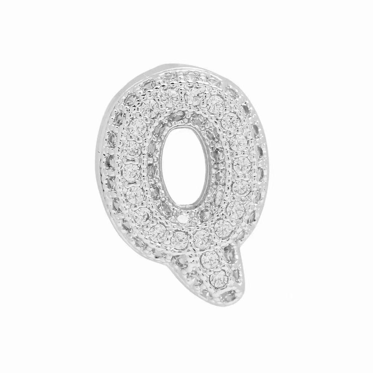 Silver Bubble Initial Custom Word Name Watch Charm Bracelet