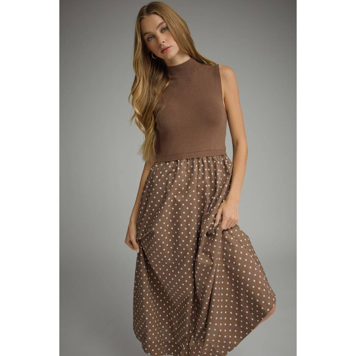 NEW Polka dot sleeveless midi dress