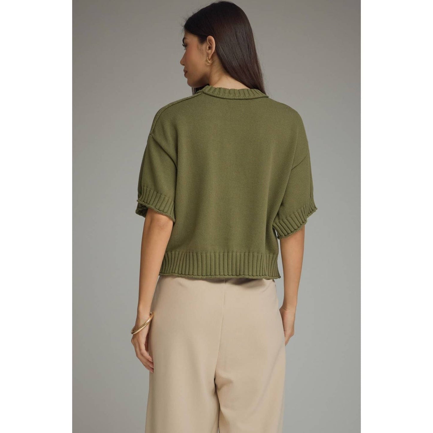 NEW Solid short sleeve knit top