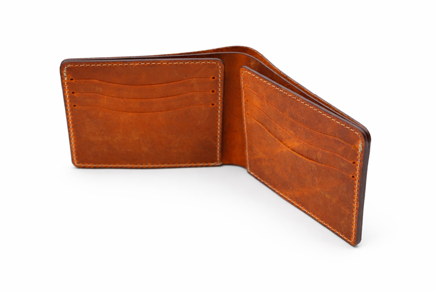 Men’s Full-Grain Crazy Leather Bifold Wallet Premium Leather