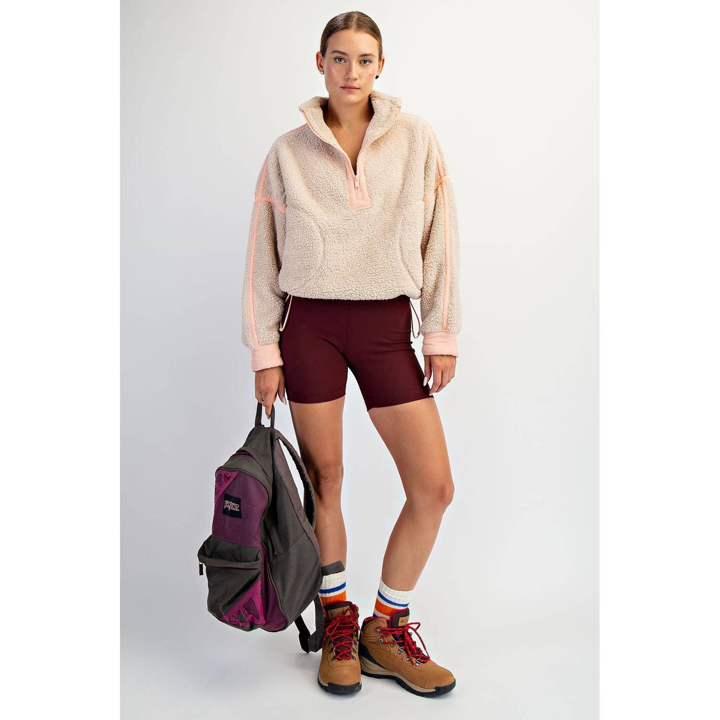 SHERPA MOCK NECK QUARTER ZIP JACKET