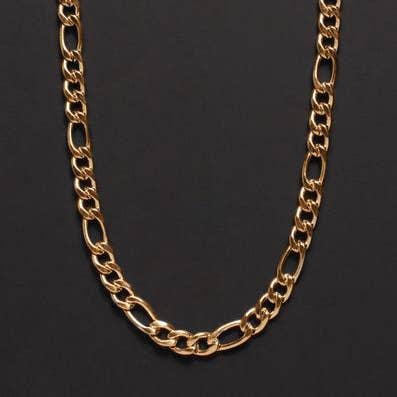 5mm Gold Figaro Chain Necklace for Men
