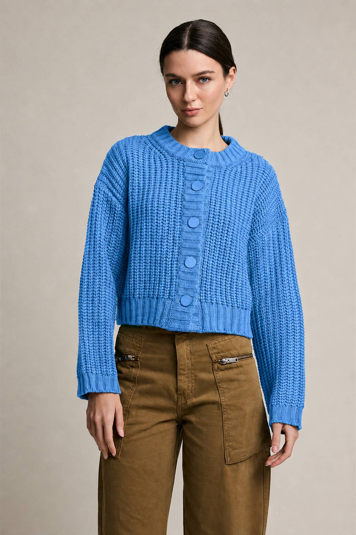 Chunky Knit Button Front Cardigan - RSW1228