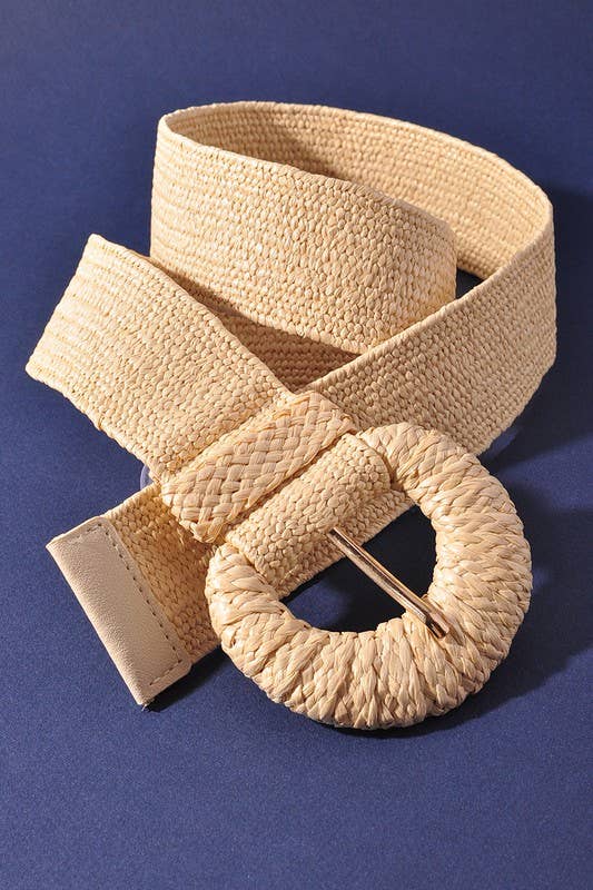 WRAPPED HALFMOON ELASTIC STRAW BELT IW50015
