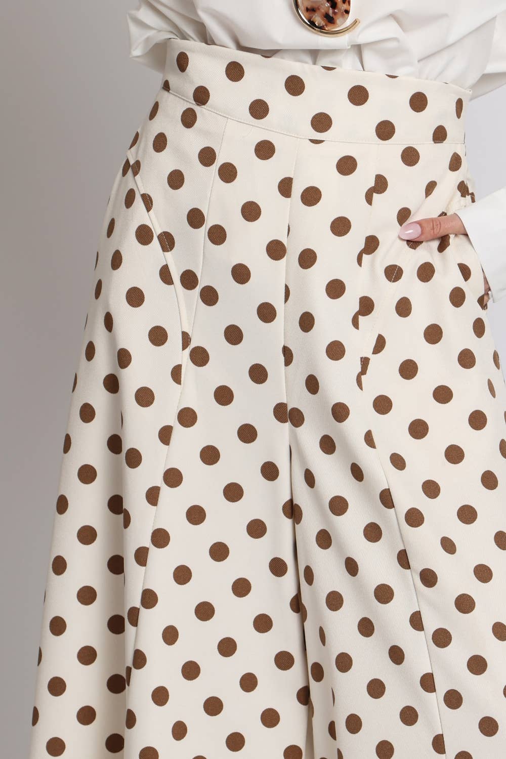Polka Dot Printed Flare Wide Leg Pants PC7083
