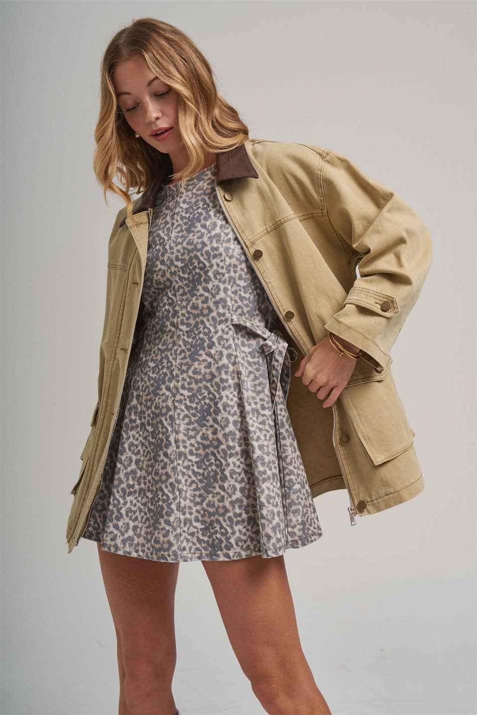 OVERSIZED JACKET WITH FAUX LEATHER COLLAR_LT00279-01