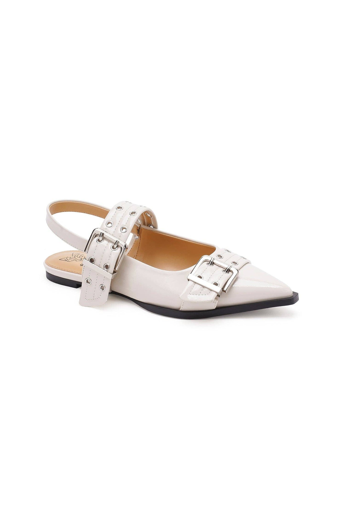 SWIRL-02 Buckled Slingback Flats
