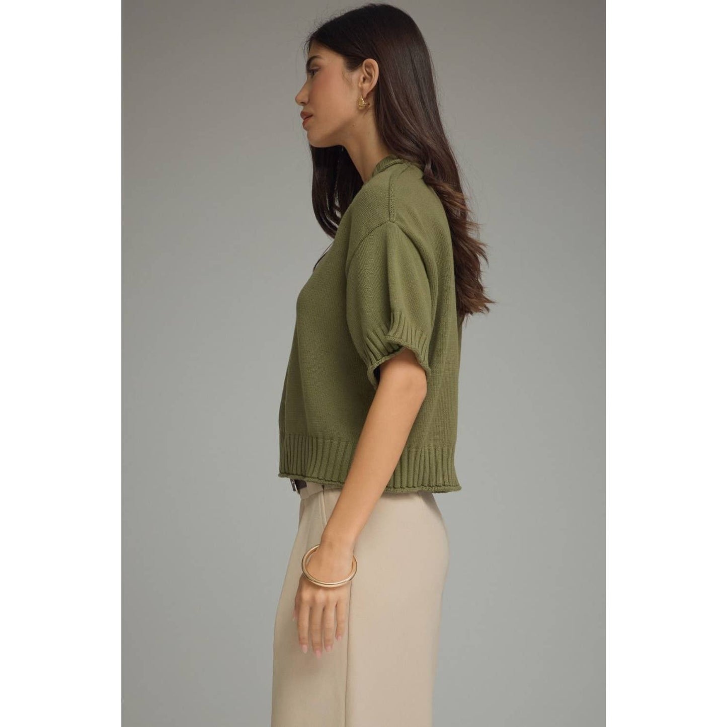 NEW Solid short sleeve knit top