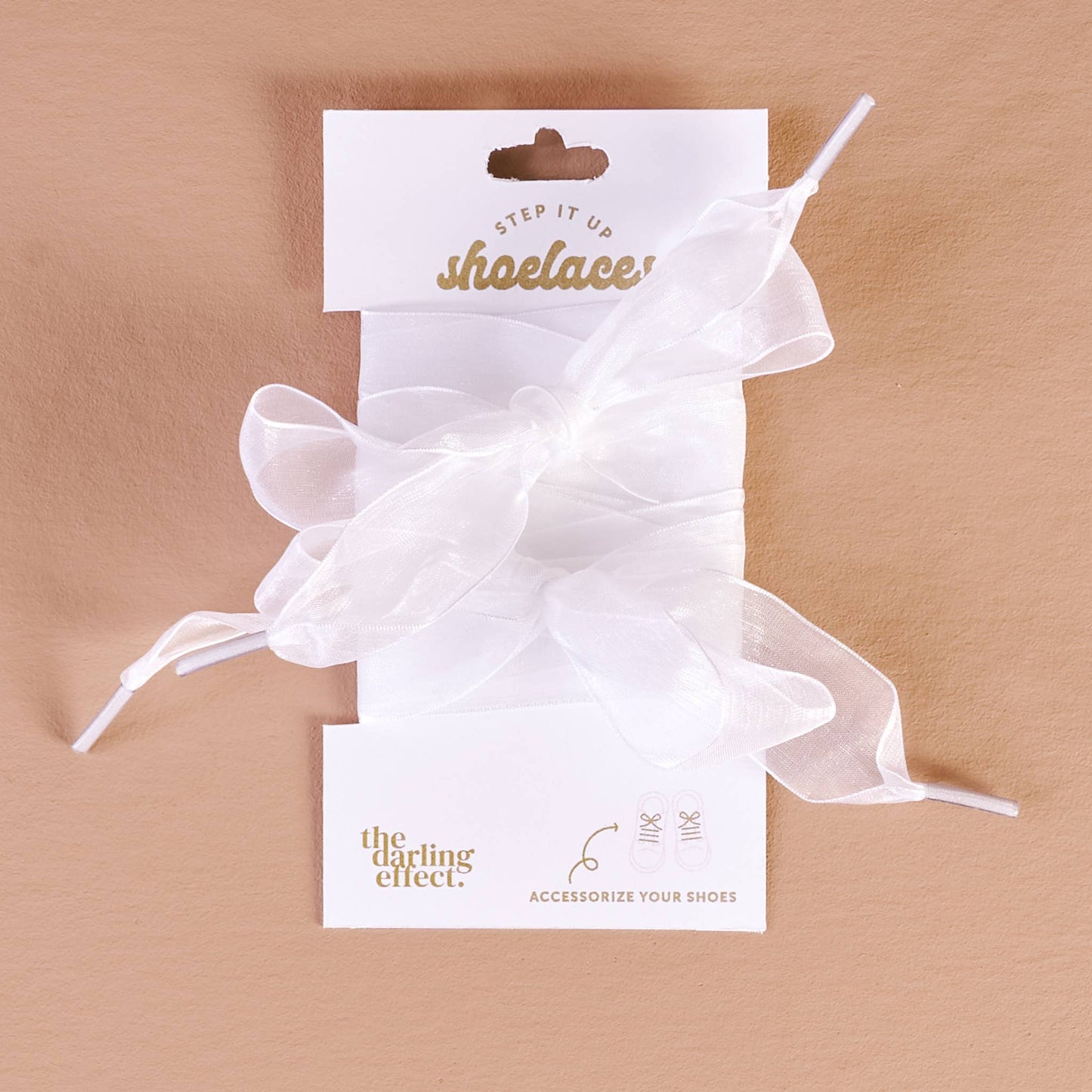 Step It Up Shoelaces-Sheer White