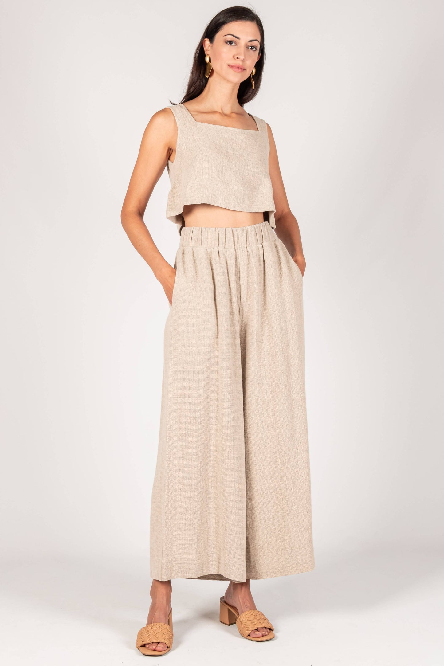 P. CILL Linen Wide Leg Pants