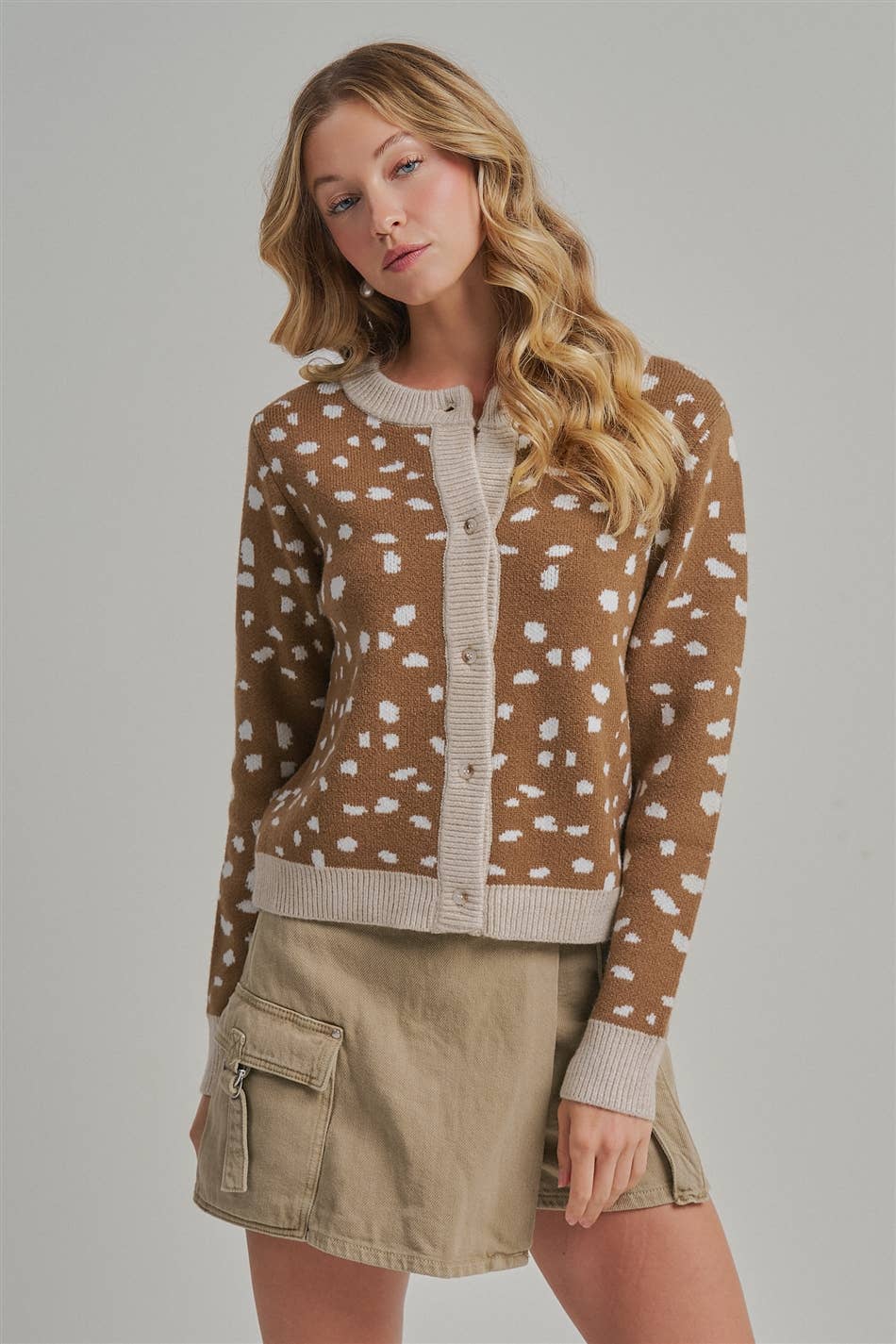 DEER PATTERN BUTTON DOWN FALL SWEATER CARDIGAN_JLT00359-01