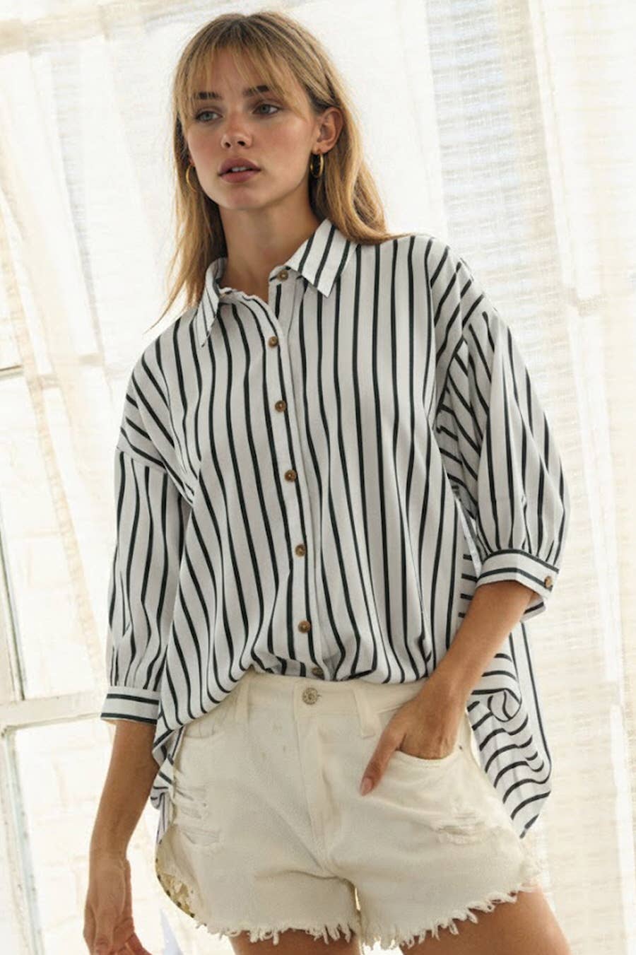 Relaxed Button-front Shirt