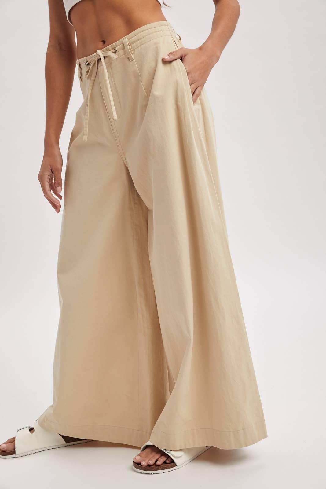 WIDE LEG DRAWSTRING PANTS / WL25-11679