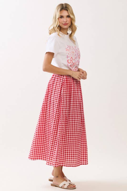 Gingham Maxi Skirt WS52550