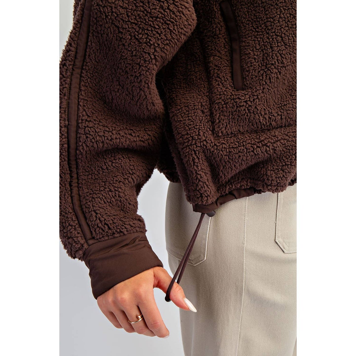 SHERPA MOCK NECK QUARTER ZIP JACKET