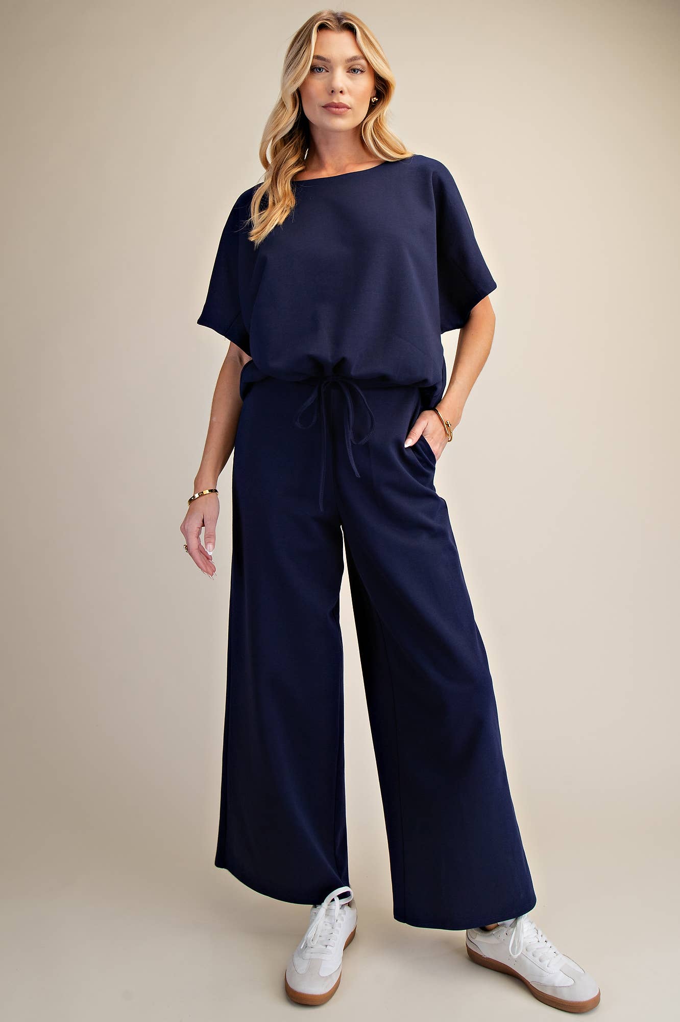 Waist Elastic Band Wide Leg Pants