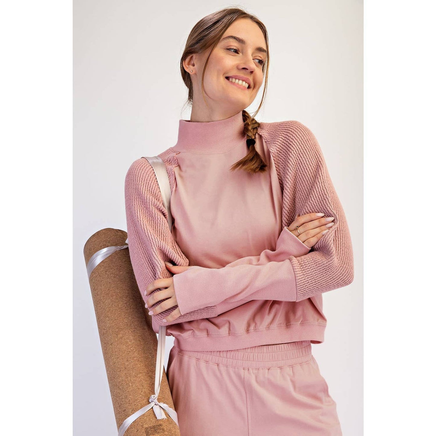 COTTON LYCRA TEXTURED SLEEVE SET