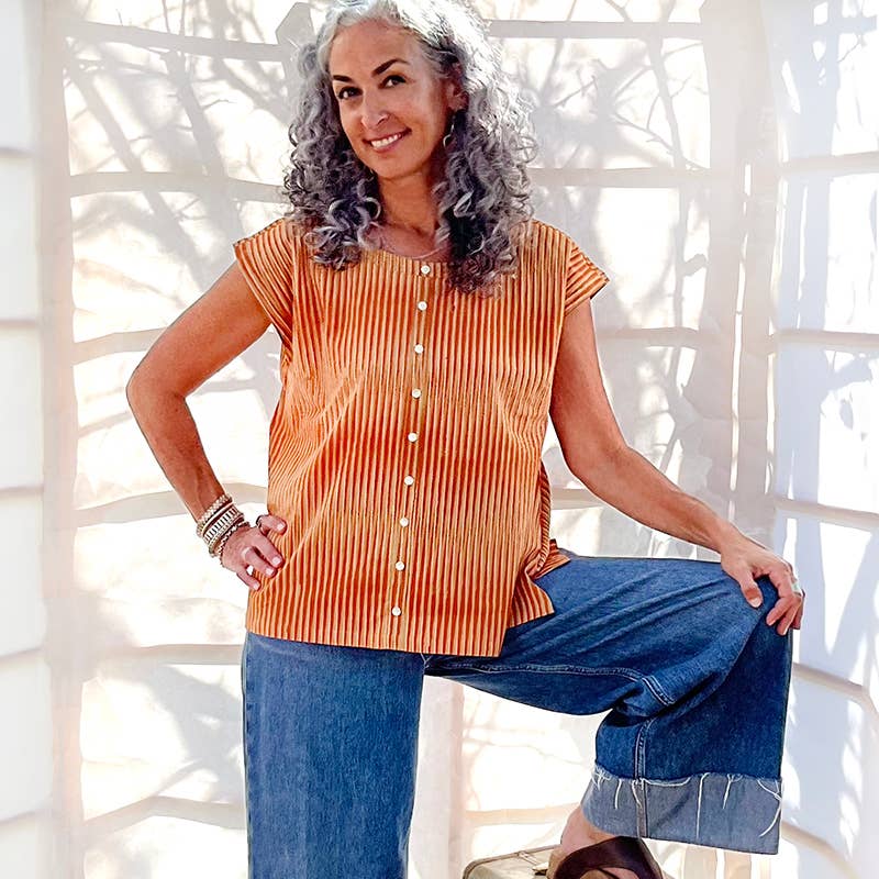 Paulina Blouse Stripes Orange