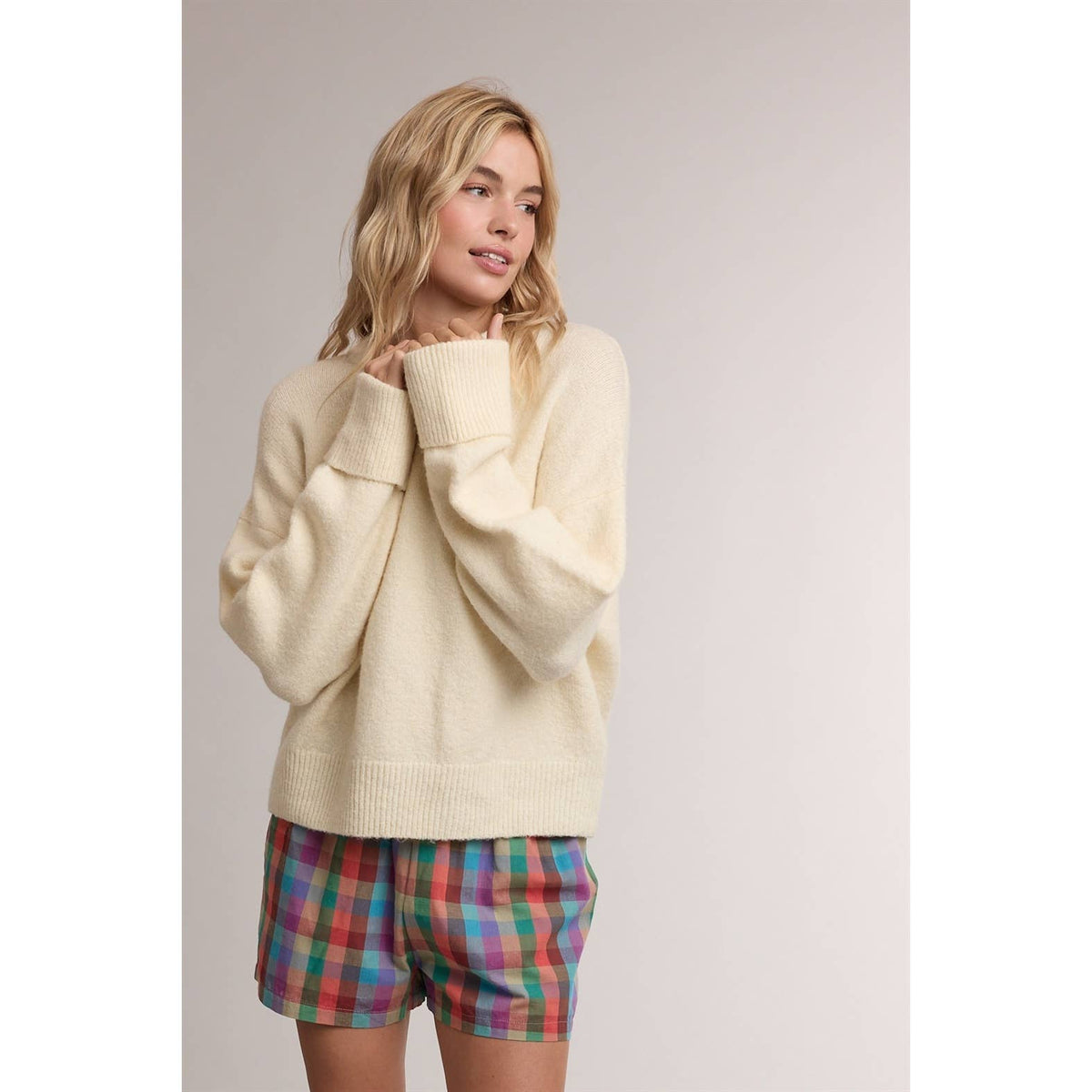 RELAXED CREWNECK SOFT KNIT SWEATER / WL26-13207