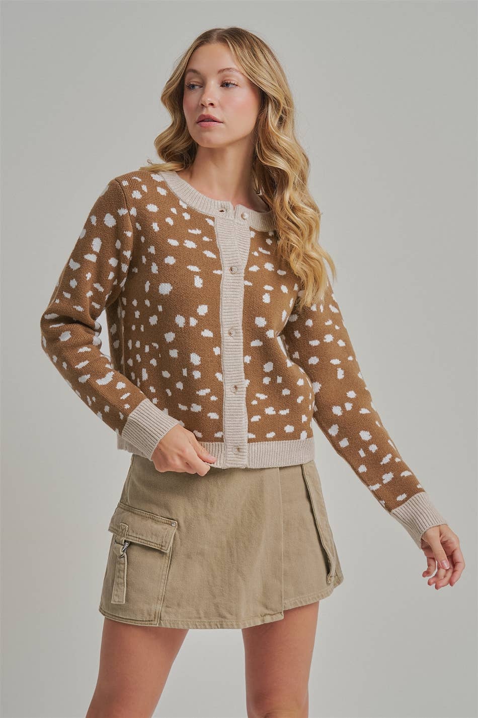 DEER PATTERN BUTTON DOWN FALL SWEATER CARDIGAN_JLT00359-01