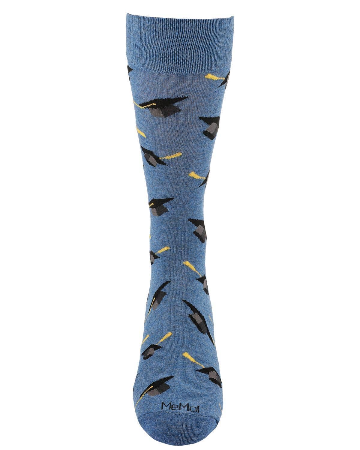 MeMoi Graduation Cap Mens Bamboo Crew Sock