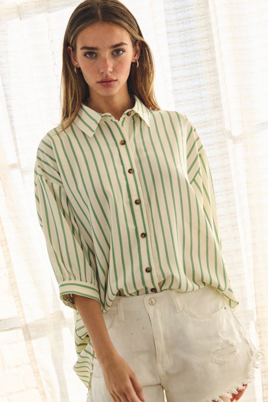 Relaxed Button-front Shirt