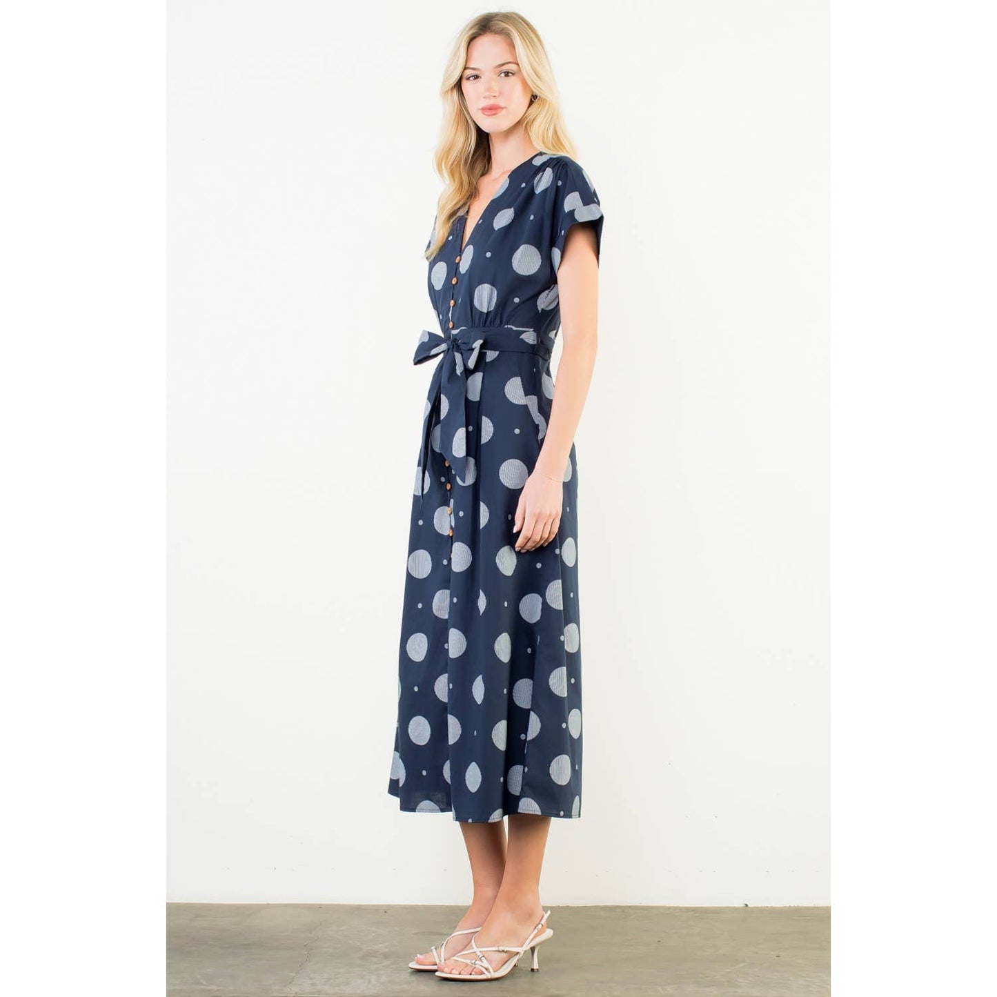 Short Sleeve Polka Dots Pattern Dress