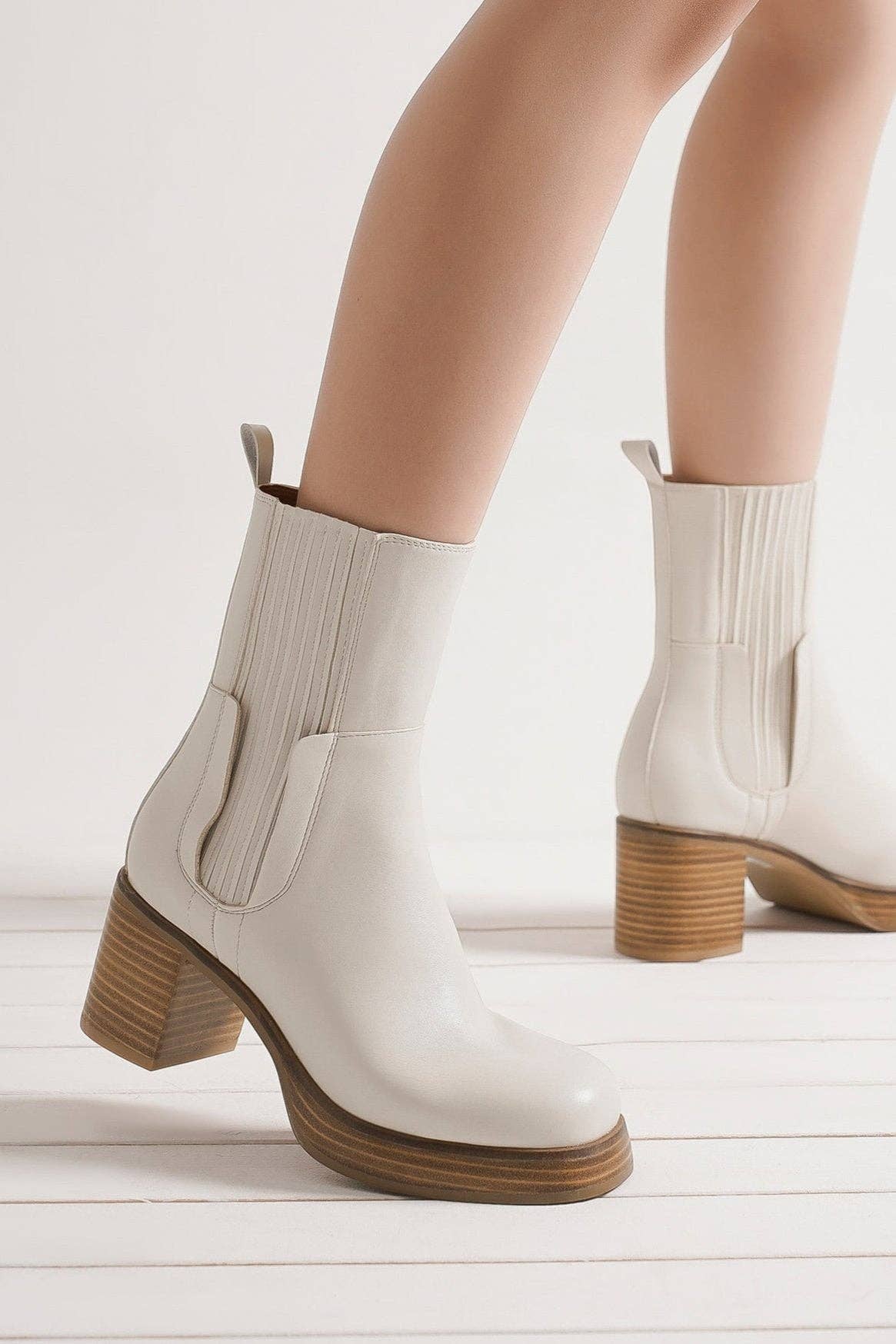 TRICIA-01 Block Heel Ankle Boots