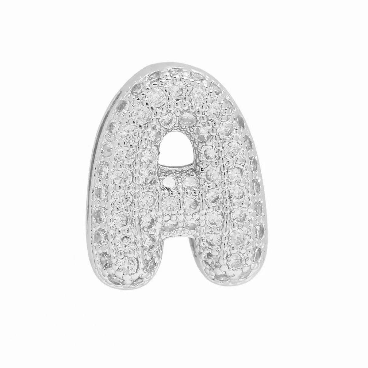 Silver Bubble Initial Custom Word Name Watch Charm Bracelet