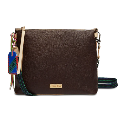 Consuela Crossbody Handbag Style Isabel Brown Pebbled Leather