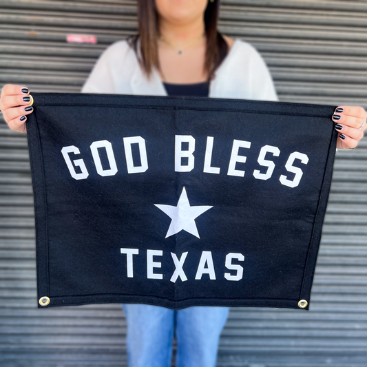 God Bless Texas Camp Flag by Oxford Pennant Company