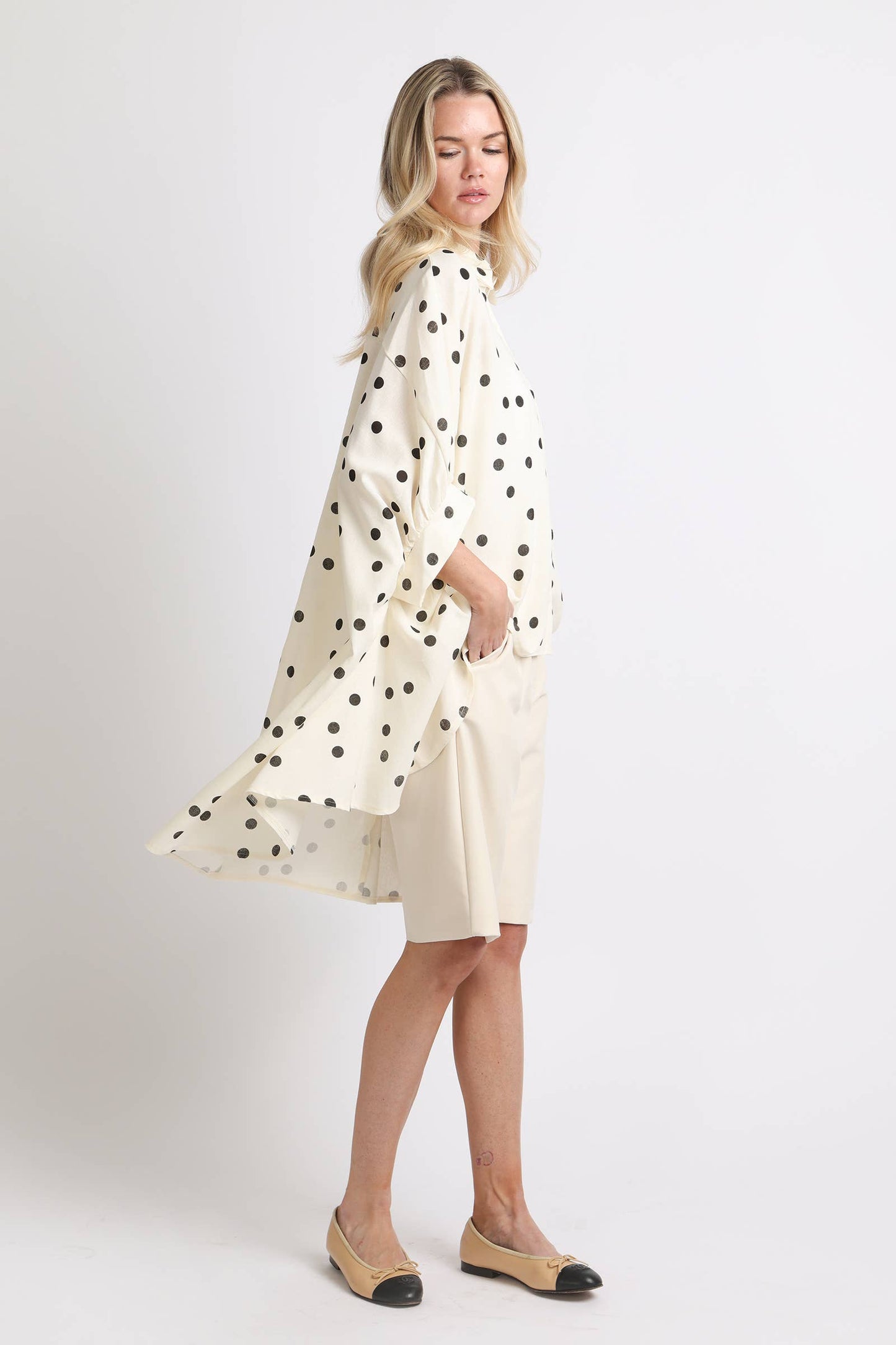 Polka Print Hi-Low Tunic Shirt AM2024