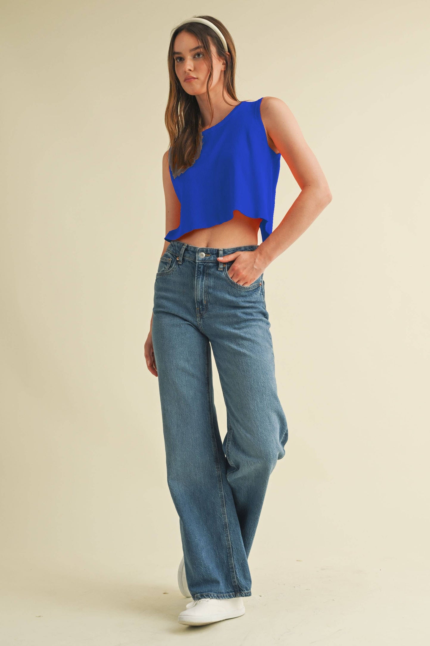 CSW17339 - BACK BOW TIE SLEEVELESS TOP