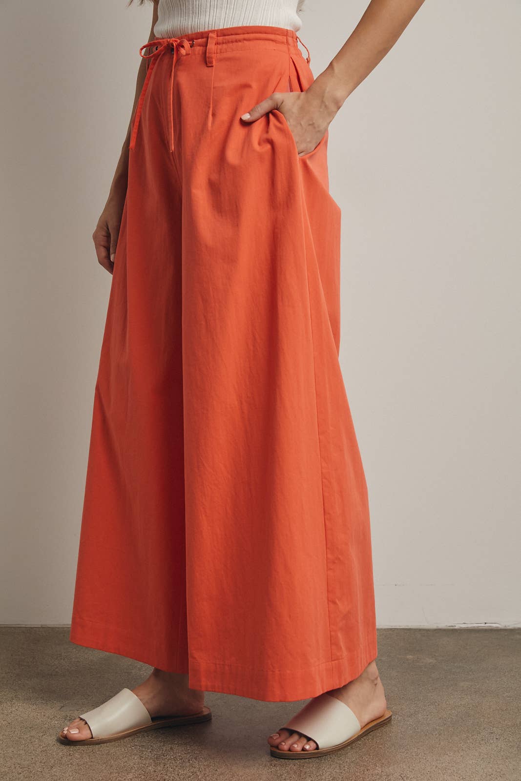 WIDE LEG DRAWSTRING PANTS / WL25-11679
