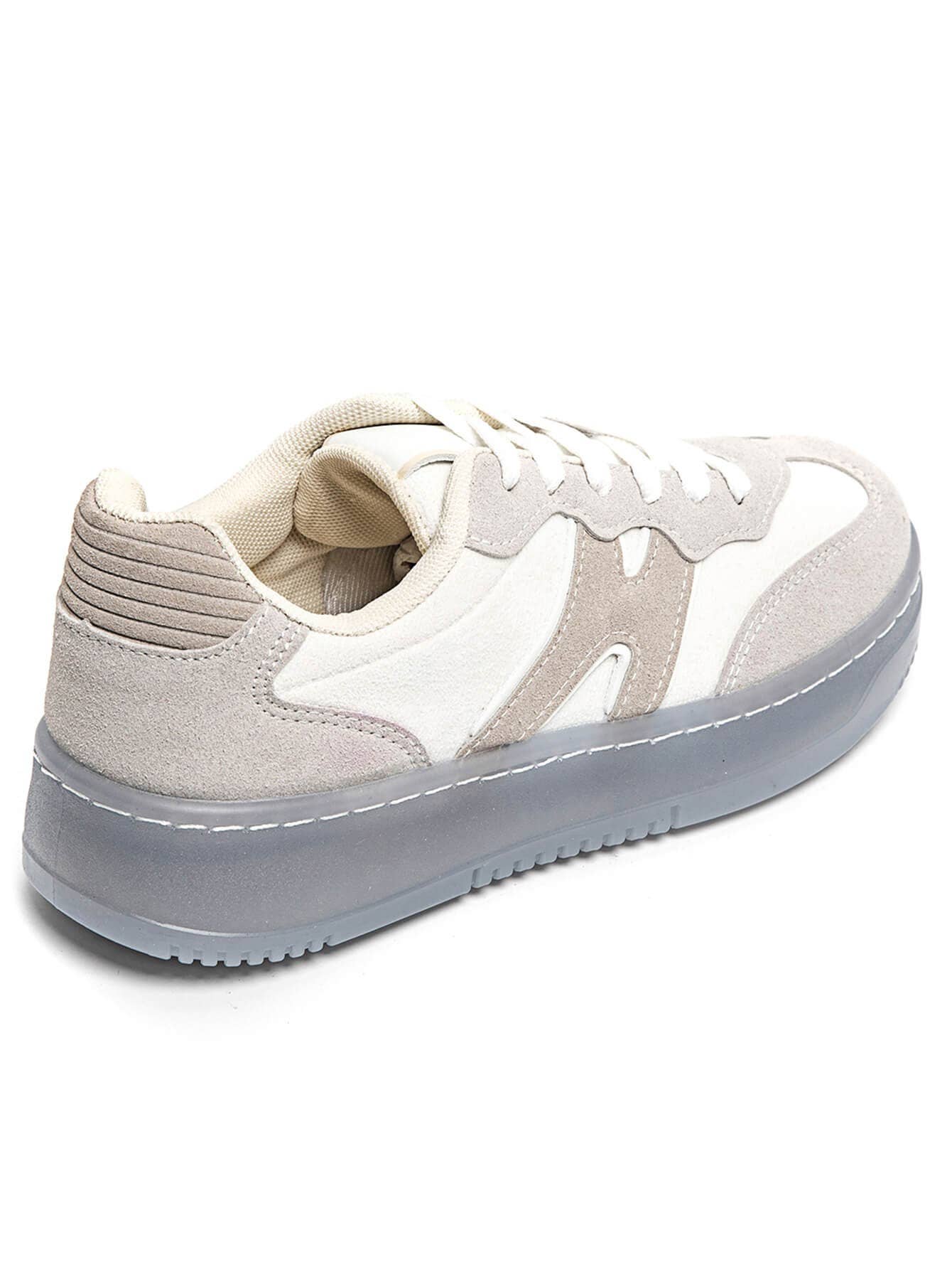 CLASSIC STREET COLOUR CONTRAST FAUX SUEDE LACE UP SNEAKERS