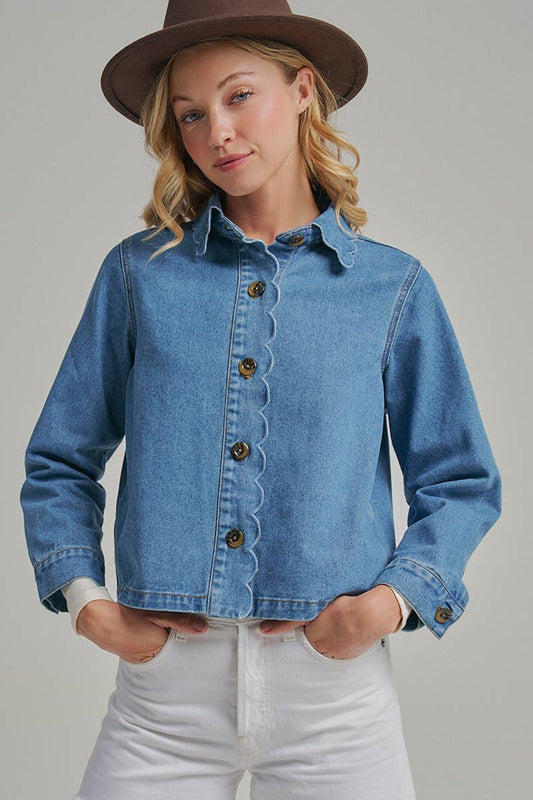 FALL DENIM JACKET WITH SCALLOP EMBROIDERY COLLAR_JLT00349-01
