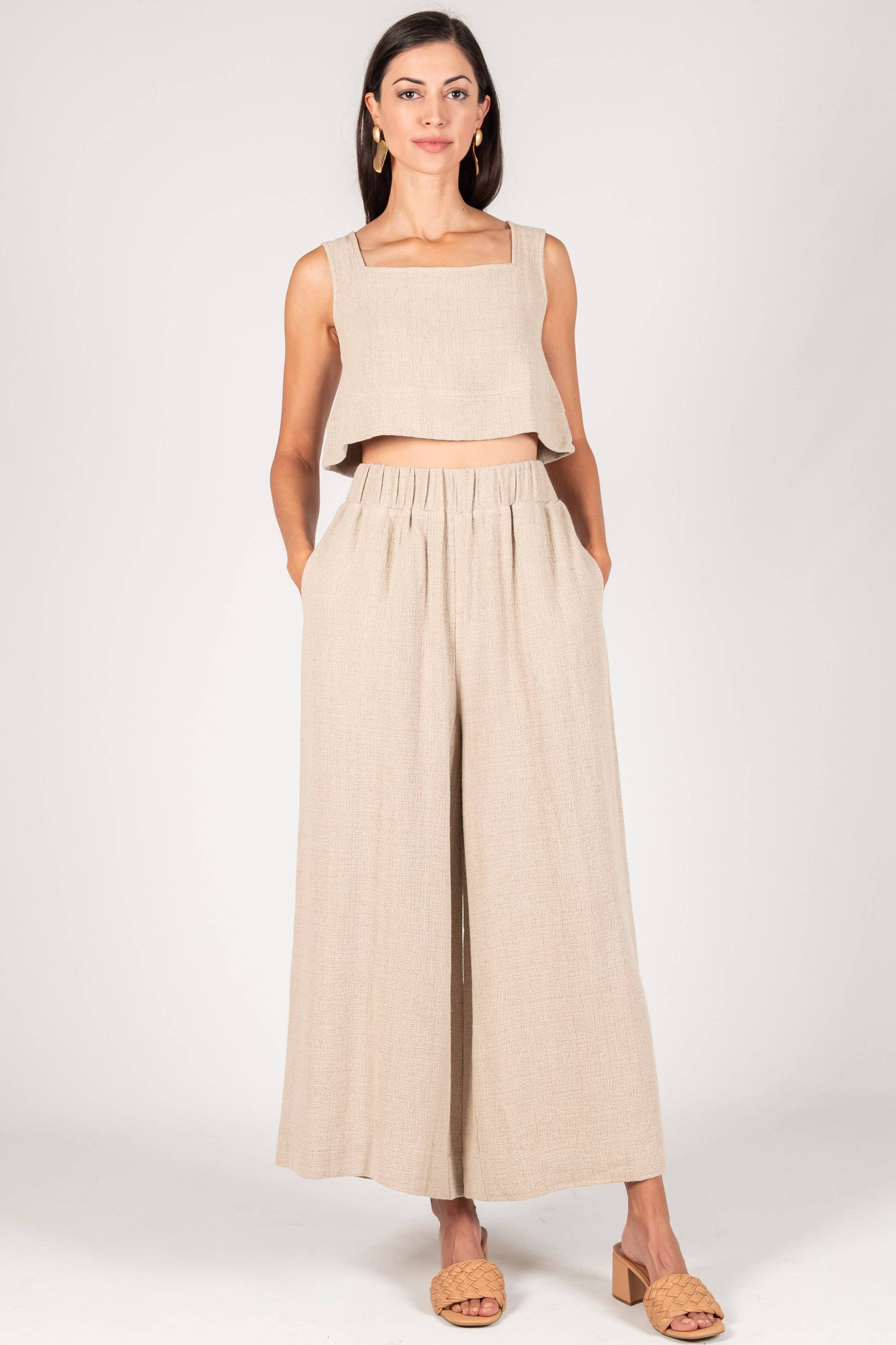 P. CILL Linen Wide Leg Pants