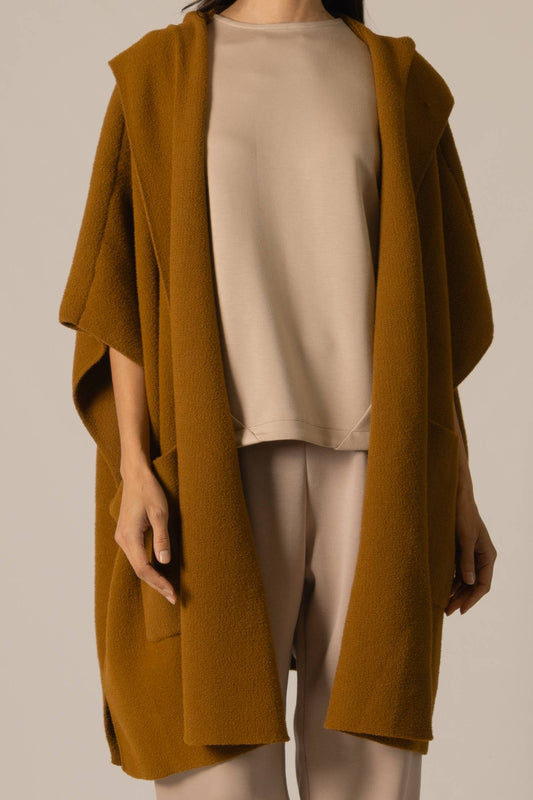 P.CILL Hooded Cape Cardigan