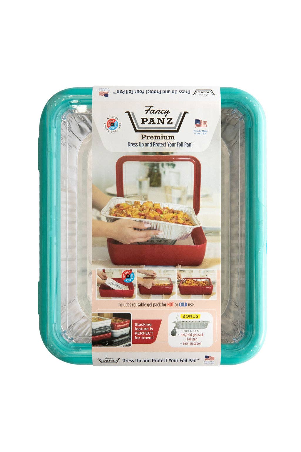 Premium Set - Pan Frame w/ Lid & Hot or Cold Gel Pack - Aqua