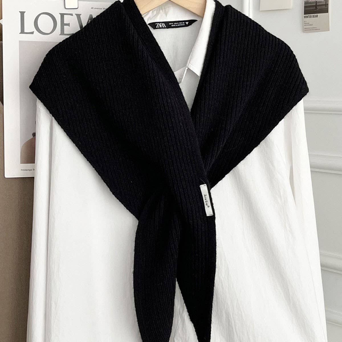 Solid Cross Triangle Shawl Casual Wrap_CWOV00265