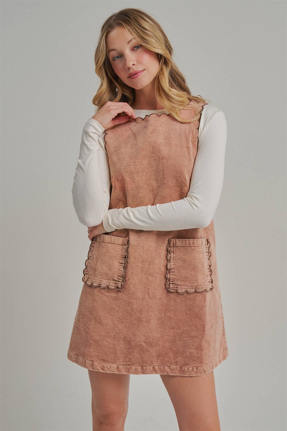 MINERAL WASHED CORDUROY MINI DRESS_JLD60000-11