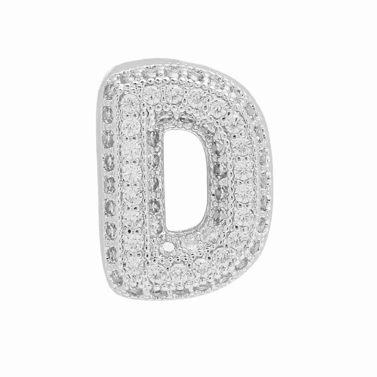 Silver Bubble Initial Custom Word Name Watch Charm Bracelet