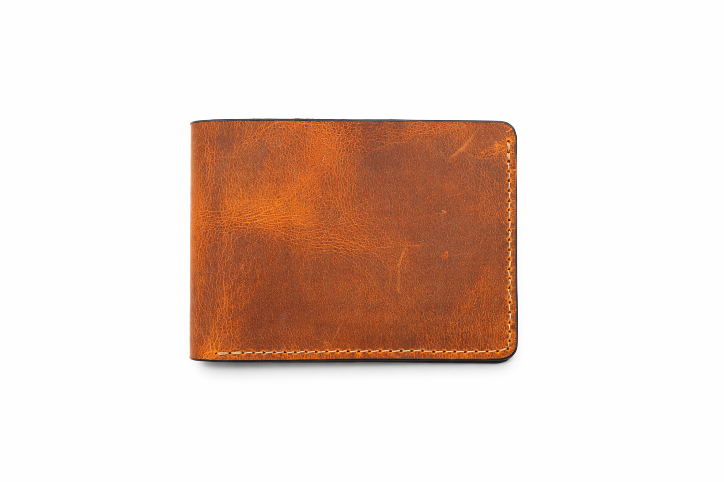 Men’s Full-Grain Crazy Leather Bifold Wallet Premium Leather
